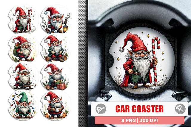 Car Coaster Grumpy Gnome Christmas Sublimation artnoy 