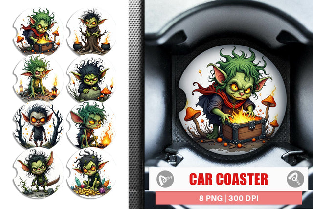 Car Coaster Grumpy Goblin Sublimation artnoy 