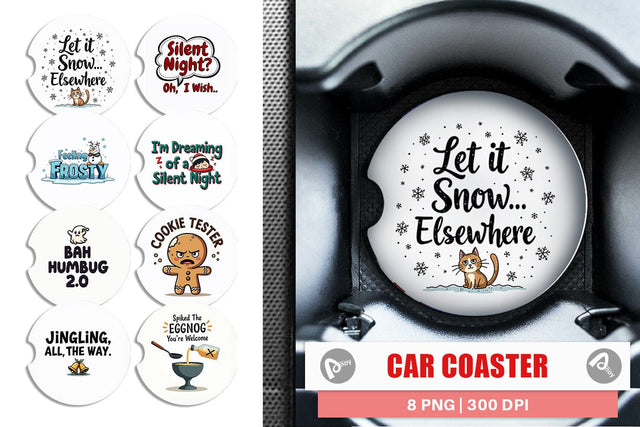 Car Coaster Grumpy Greetings A Bah Humbug Quote Sublimation artnoy 