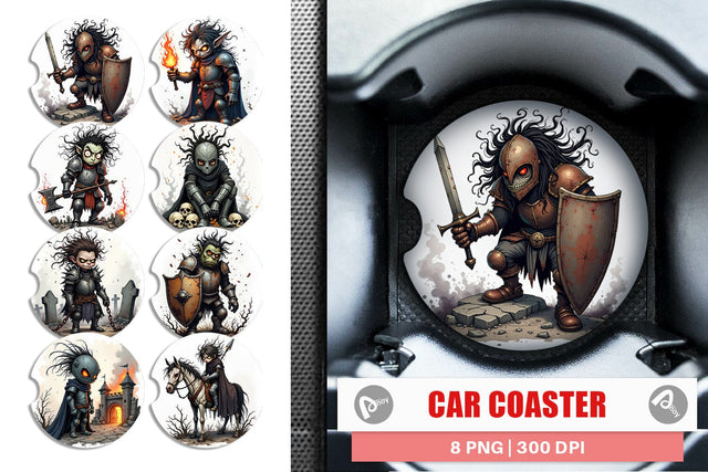 Car Coaster Grumpy Knight Sublimation artnoy 