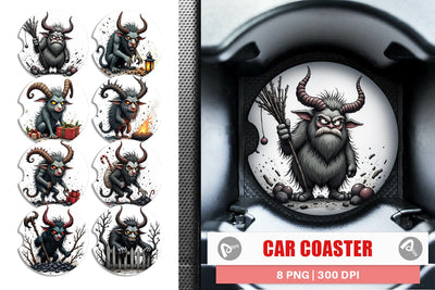 Car Coaster Grumpy Krampus Sublimation artnoy 