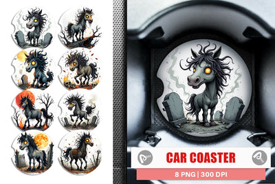 Car Coaster Grumpy Phantom Horse Sublimation artnoy 