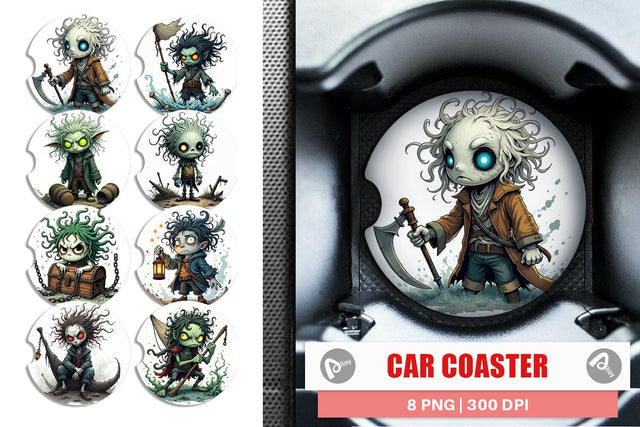 Car Coaster Grumpy Pirate Ghost Sublimation artnoy 