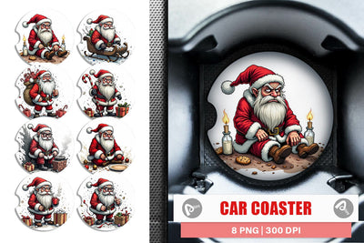 Car Coaster Grumpy Santa Sublimation artnoy 