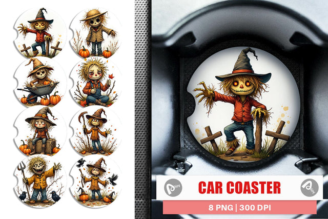 Car Coaster Grumpy Scarecrow Sublimation artnoy 