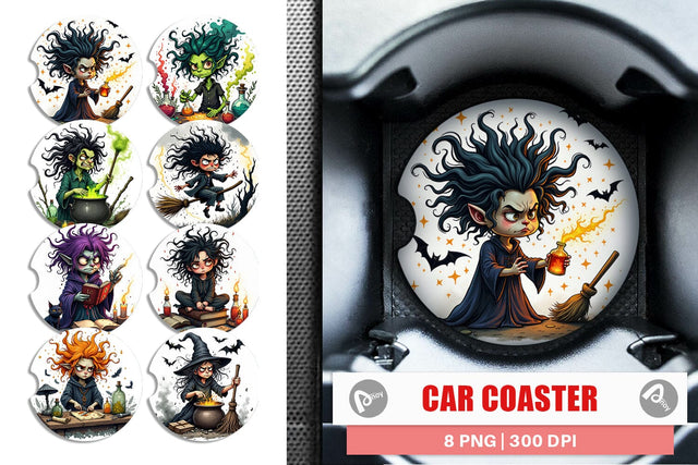 Car Coaster Grumpy Witch Sublimation artnoy 