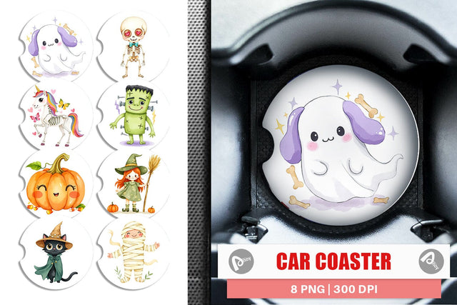 Car Coaster Halloween Characters Sublimation artnoy 