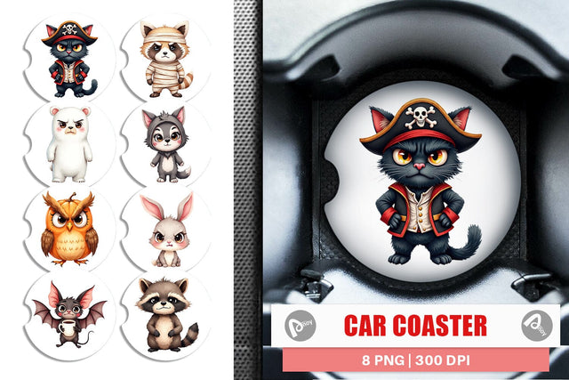 Car Coaster Halloween Critters Sublimation artnoy 
