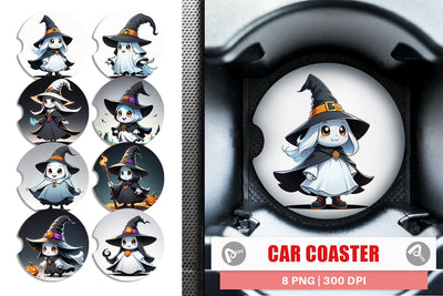 Car Coaster Halloween Ghost Sublimation artnoy 