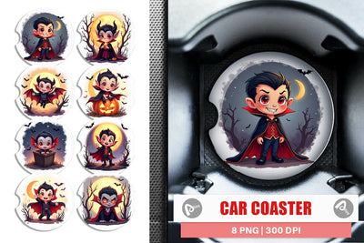 Car Coaster Halloween Vampire Bite Sublimation artnoy 