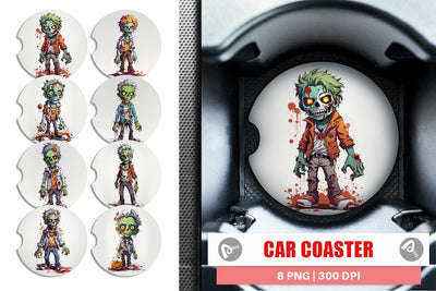 Car Coaster Halloween Zombie Sublimation artnoy 