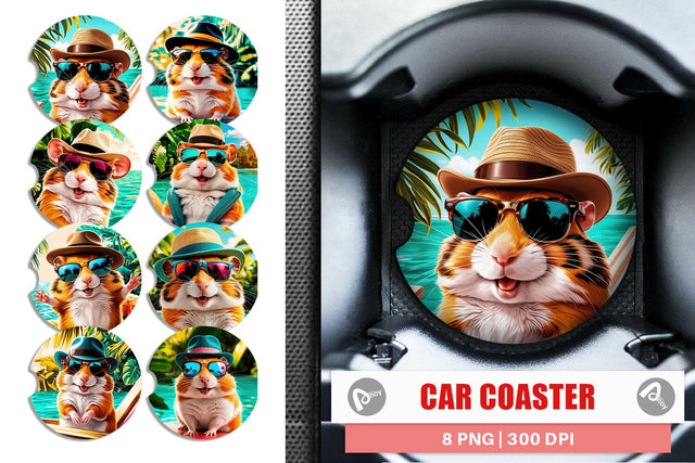 Car Coaster Hamsters in Summer Sublimation artnoy 