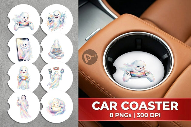 Car Coaster Handheld Console Gamer Ghost Sublimation artnoy 