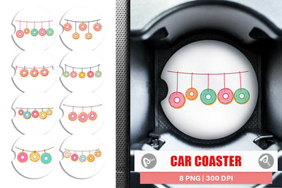 Car Coaster Hanging Donut Sublimation artnoy 