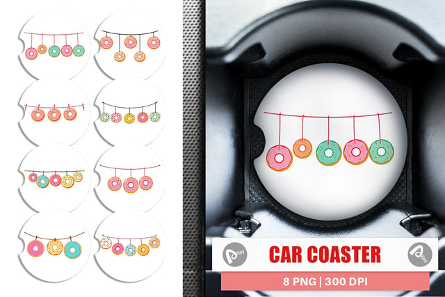Car Coaster Hanging Donut Sublimation artnoy 