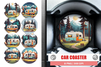 Car Coaster Happy Camping Sublimation artnoy 