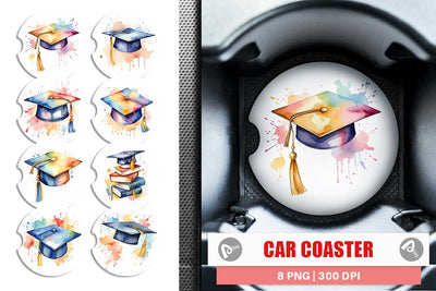 Car Coaster Hat Graduation Sublimation artnoy 