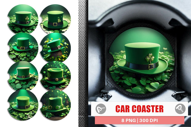 Car Coaster Hat Patrick's Day Sublimation artnoy 