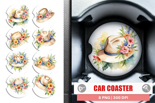 Car Coaster Hat Summer Sublimation artnoy 