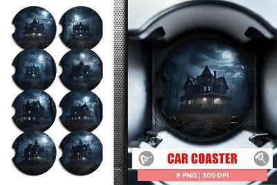 Car Coaster Haunted House Sublimation artnoy 