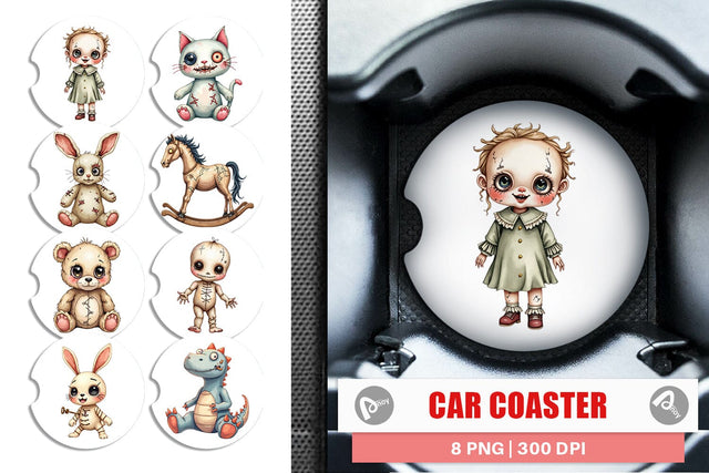 Car Coaster Haunted Toy Squad Sublimation artnoy 