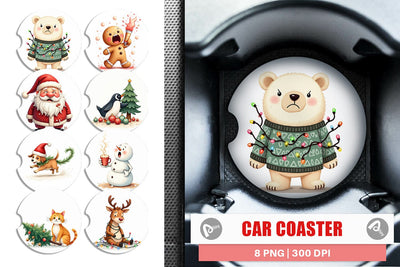 Car Coaster Holiday Chaos Crew Sublimation artnoy 