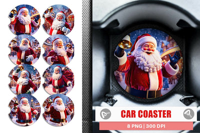 Car Coaster Holiday Santa Claus Sublimation artnoy 