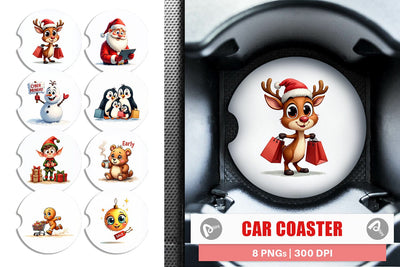 Car Coaster Holiday Shoppers Sublimation artnoy 