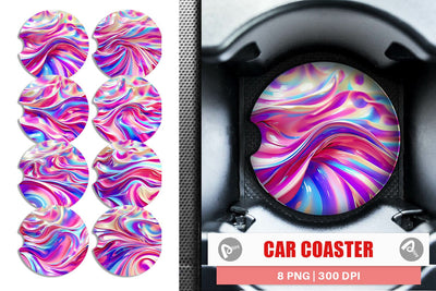 Car Coaster Holographic Metal Foil Sublimation artnoy 