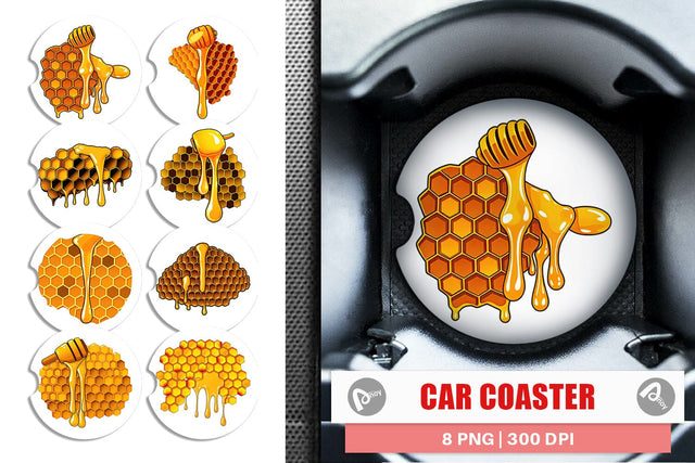 Car Coaster Honeycomb Sublimation artnoy 