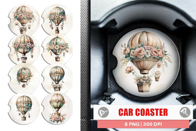 Car Coaster Hot Air Balloon Sublimation artnoy 