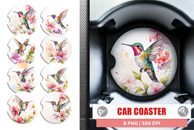Car Coaster Hummingbird Summer Sublimation artnoy 