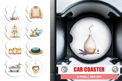 Car Coaster Hygge Winter Selfcare Sublimation artnoy 