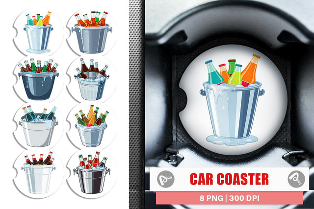 Car Coaster Ice Bucket Sublimation artnoy 