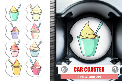 Car Coaster Ice Cream Cup Sublimation artnoy 