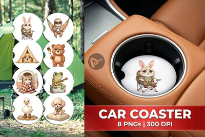 Car Coaster Introverted Glamping Animal SVG artnoy 