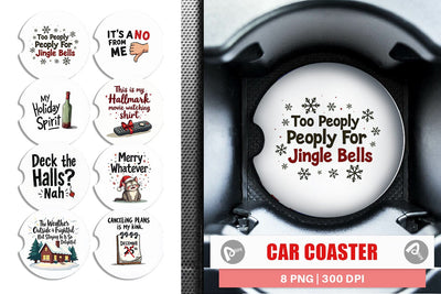 Car Coaster Introvert's Grumpy Christmas Sublimation artnoy 