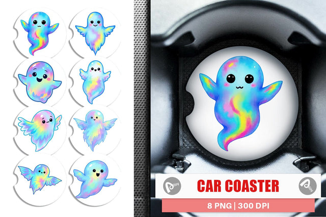 Car Coaster Iridescent Ghost Sublimation artnoy 