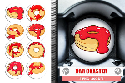 Car Coaster Jam Filled Donut Sublimation artnoy 