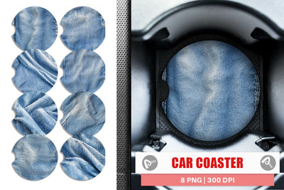 Car Coaster Jean Texture Sublimation artnoy 