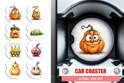 Car Coaster Judgmental Vegetables Sublimation artnoy 