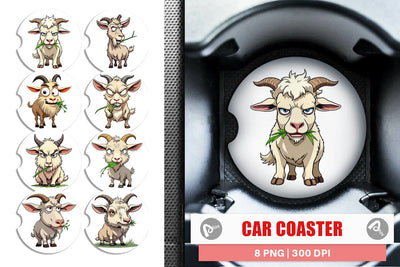 Car Coaster Judgy Goat Sublimation artnoy 