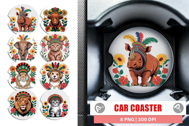 Car Coaster Juneteenth Animal Sublimation artnoy 