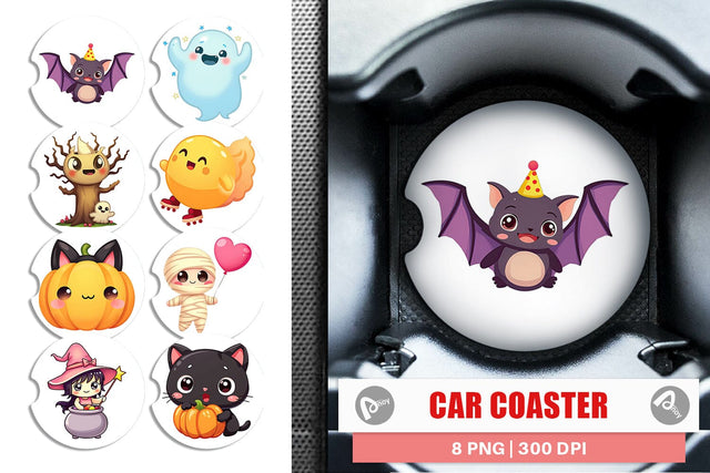 Car Coaster Kawaii Creepy Club Sublimation artnoy 