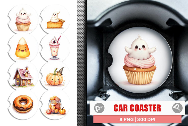 Car Coaster Kawaii Halloween Sweets Sublimation artnoy 