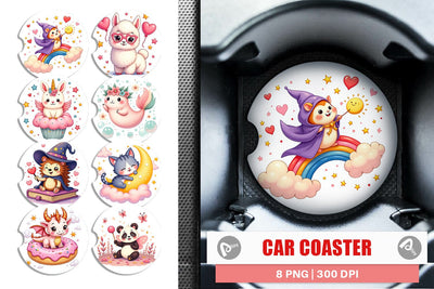 Car Coaster Kawaii Magic Critters Sublimation artnoy 