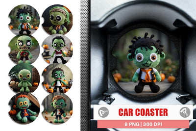 Car Coaster Knitted Zombies Sublimation artnoy 
