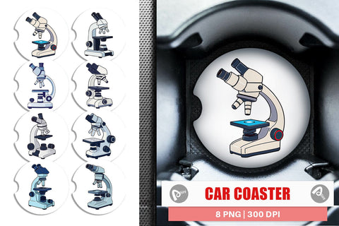 Car Coaster Lab Microscope Sublimation artnoy 