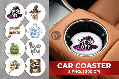 Car Coaster Lazy Witch Sarcastic Quote Sublimation artnoy 