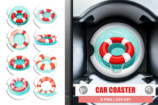 Car Coaster Lifebuoy Sublimation artnoy 